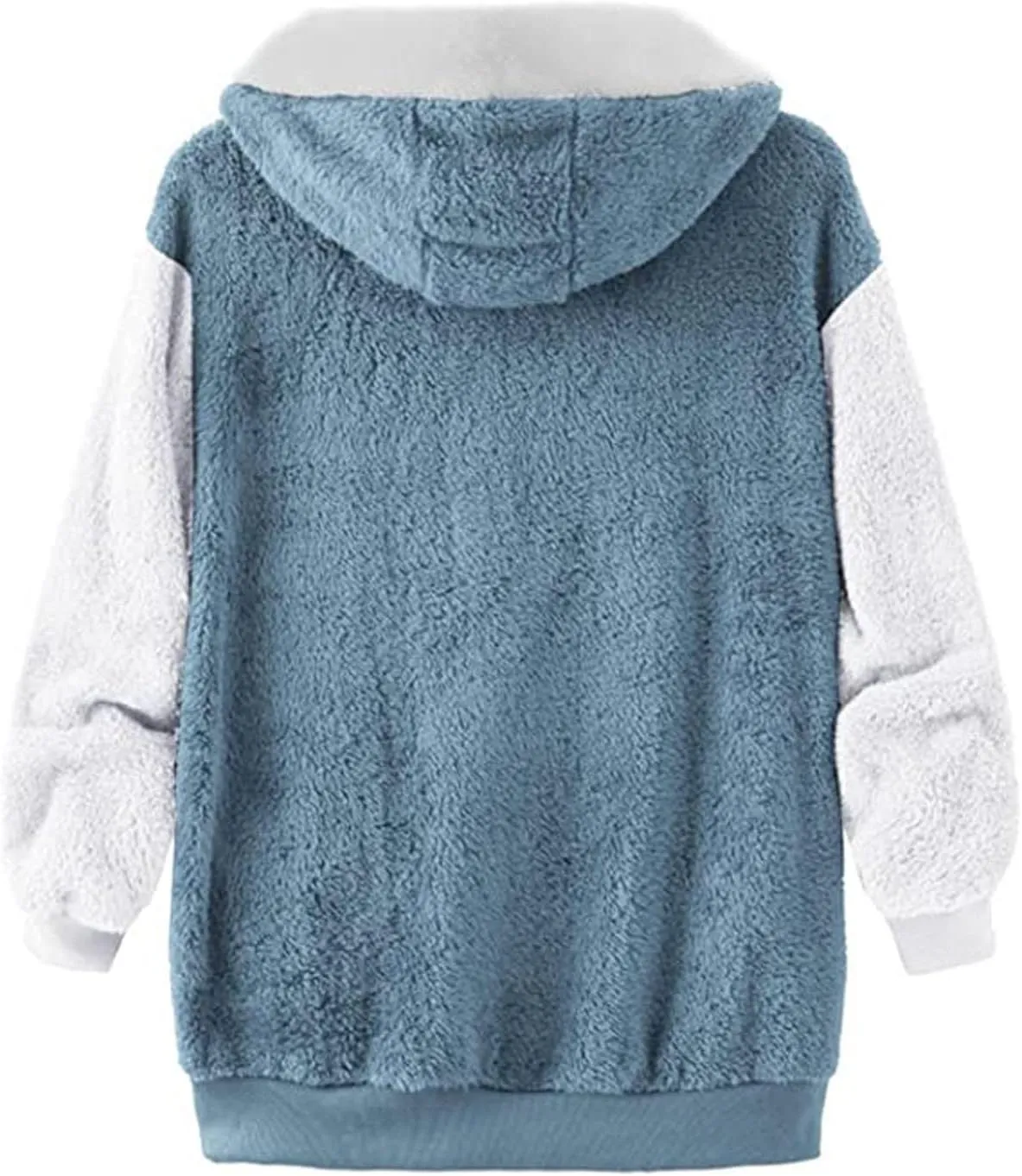 Fuzzy Fleece Jacket Women Plus Size Warm Winter Coats Fluffy Sherpa Hoodie Zip up Casual Cardigan Sweater Outerwear
