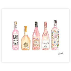 Handpainted Rose Bottles Art Print