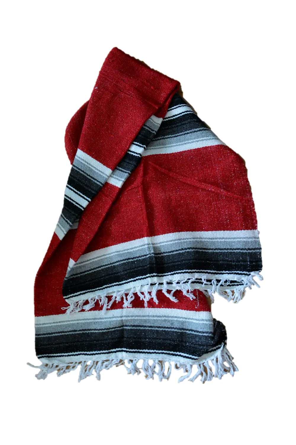 Handwoven Cotton Red Picnic  Beach Yoga Blanket