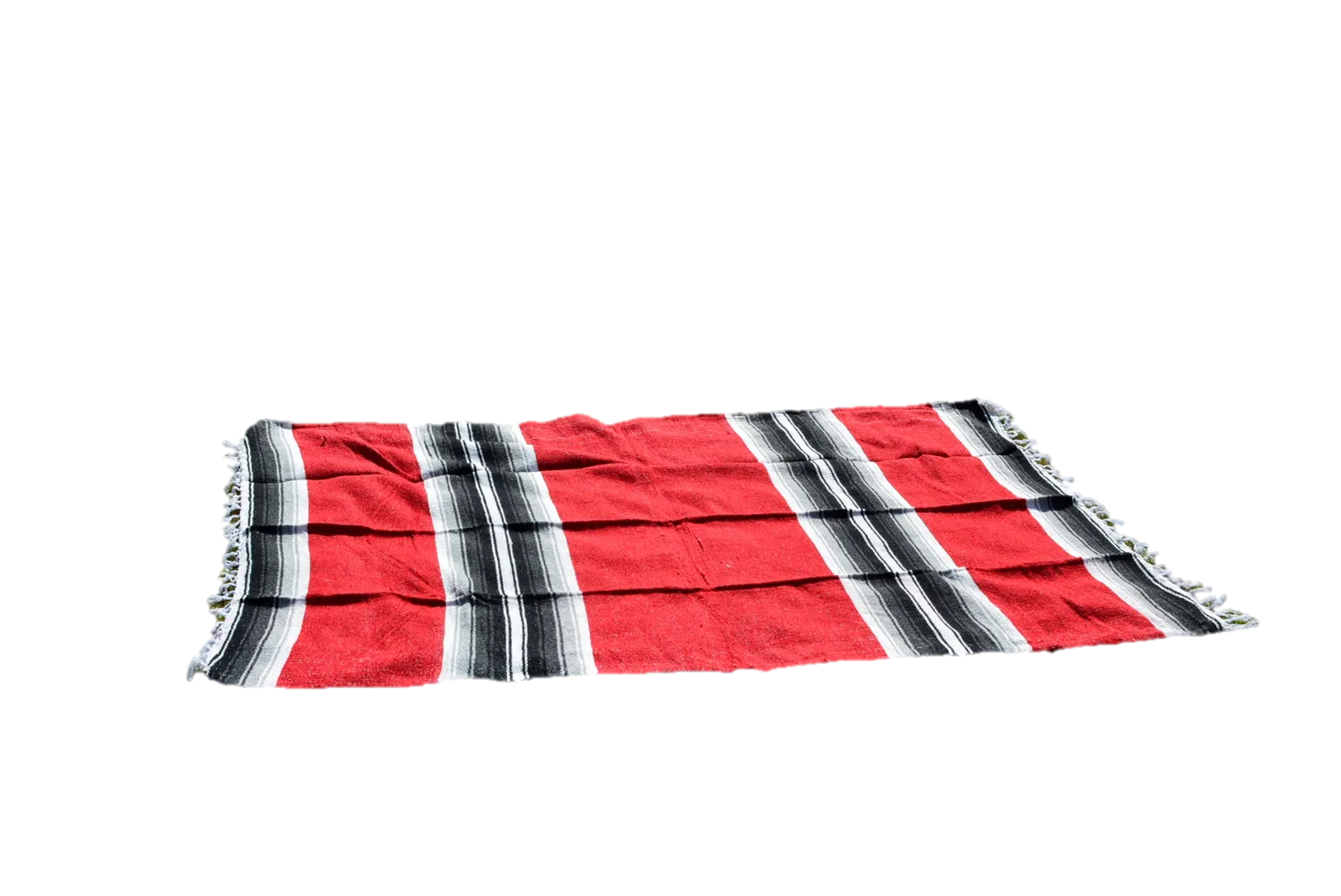 Handwoven Cotton Red Picnic  Beach Yoga Blanket