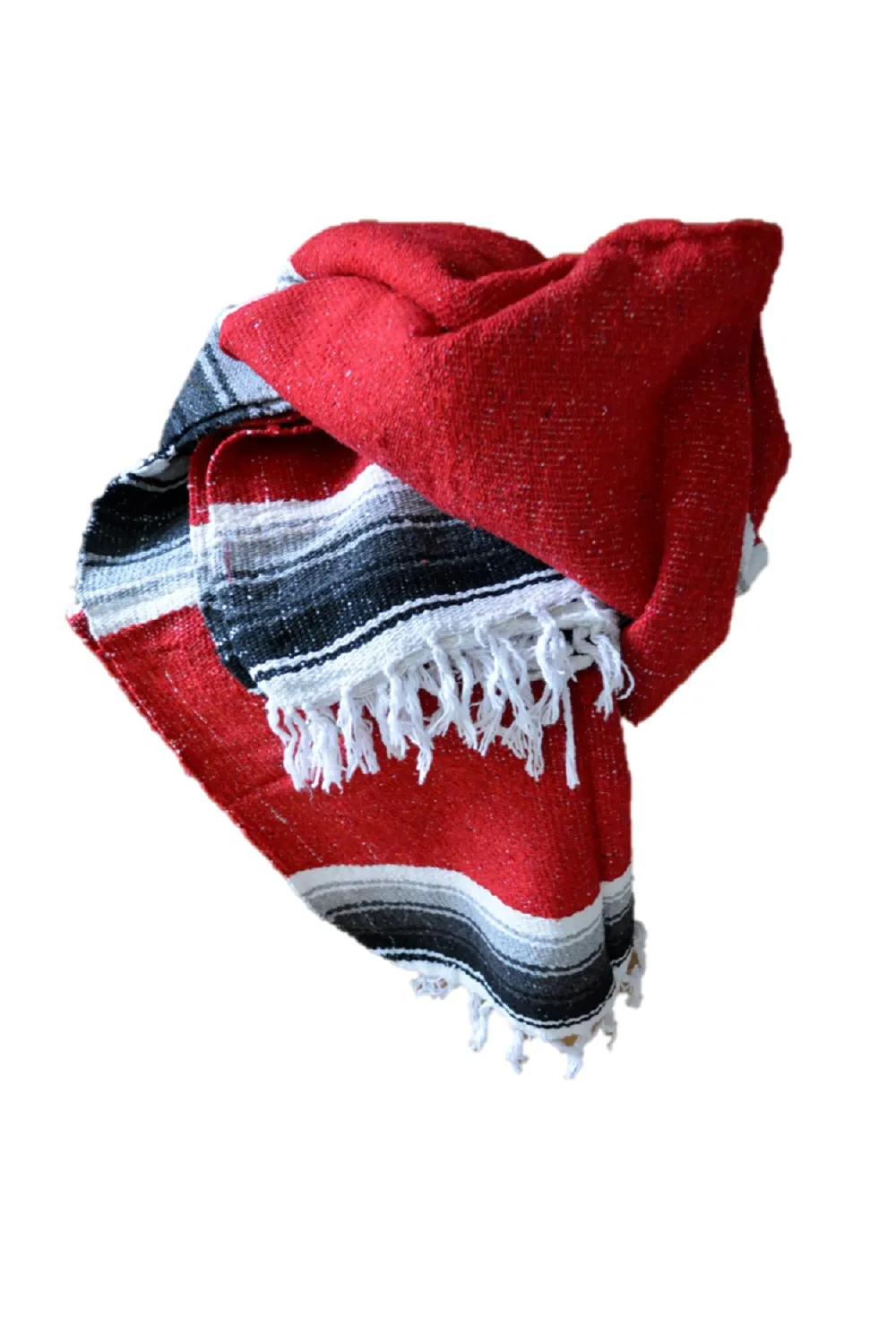 Handwoven Cotton Red Picnic  Beach Yoga Blanket