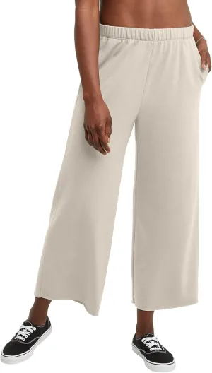 Hanes Women's Originals Wide Leg Crop Pants, Retro Lightweight French Terry Pants, 25"
