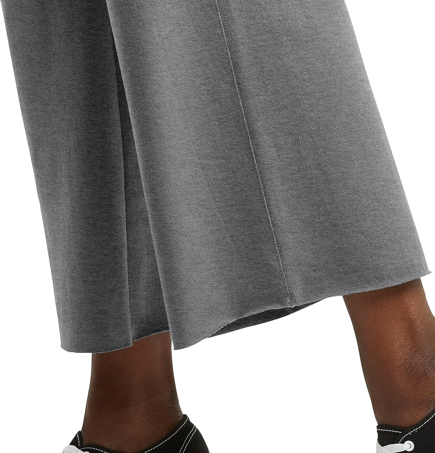 Hanes Women's Originals Wide Leg Crop Pants, Retro Lightweight French Terry Pants, 25"