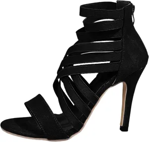 High Heel License Plate Frame for Women Heels Casual Breathable Zipper Sandals Peep High Heels Pads for Women