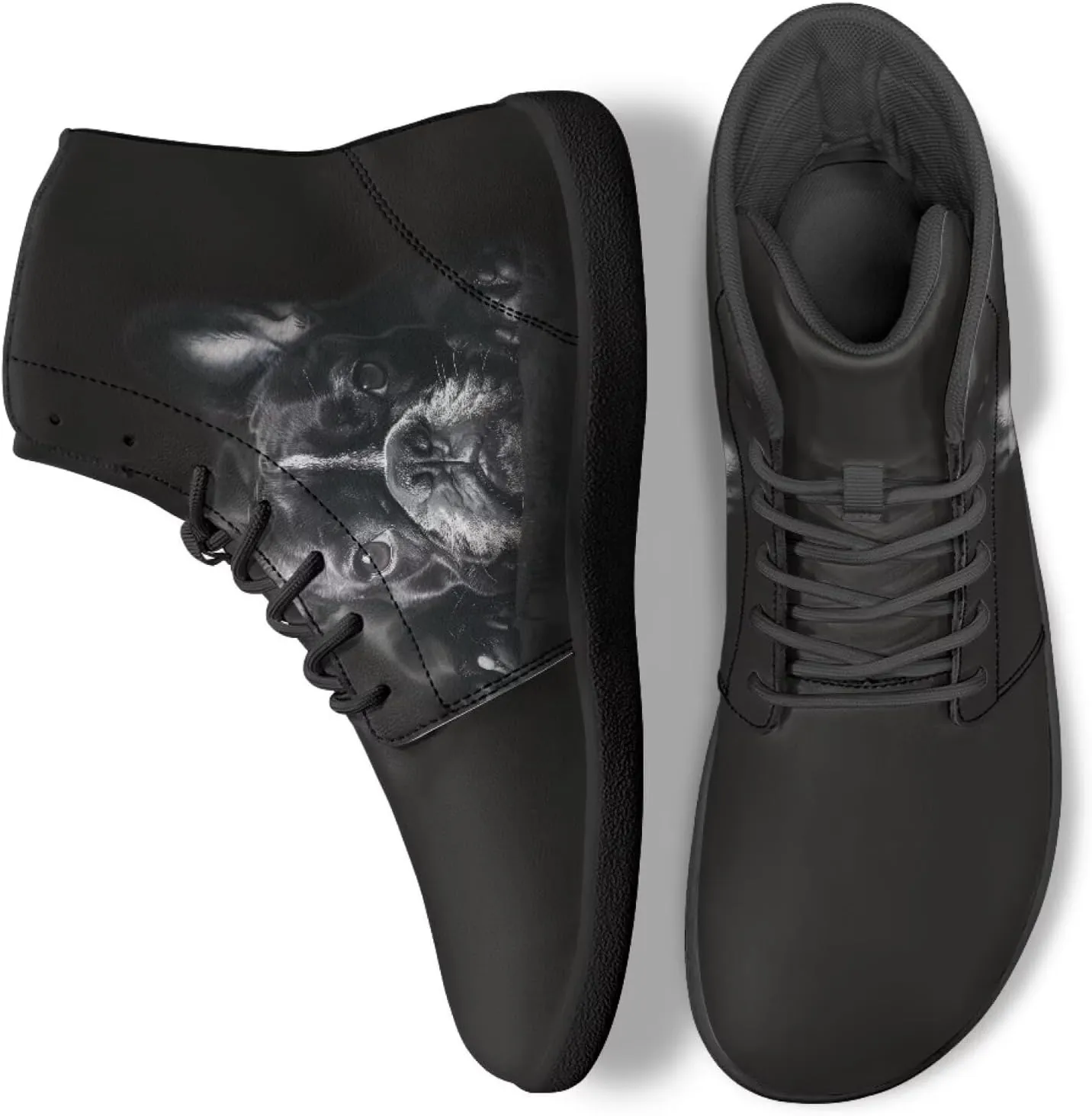 High Top Animal Design Zero-Drop Barefoot Shoes, Wide Toe Shoes for Men - Rubber Sole Running Shoes