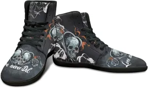 High Top Skull Print Barefoot Shoes - Zero Drop Non Slip Running Shoes, Gym Shoes, Grounded Footwear for Men