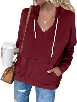 Hoodies Sweatshirts for Women Long Sleeve Shirts Zip Up Fleece Hoodie Jacket Fall Clothes Top with Pocket 2024