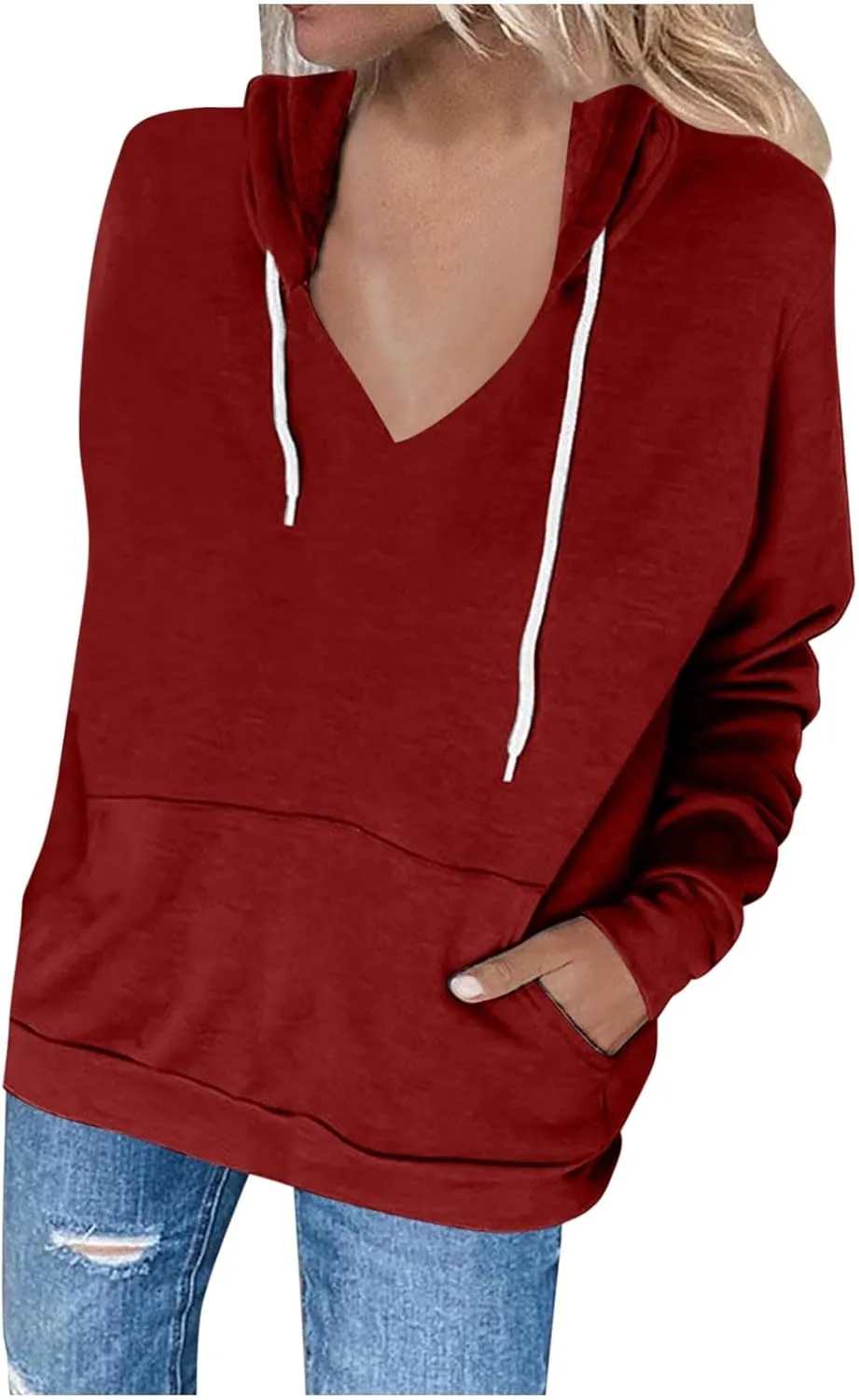 Hoodies Sweatshirts for Women Long Sleeve Shirts Zip Up Fleece Hoodie Jacket Fall Clothes Top with Pocket 2024