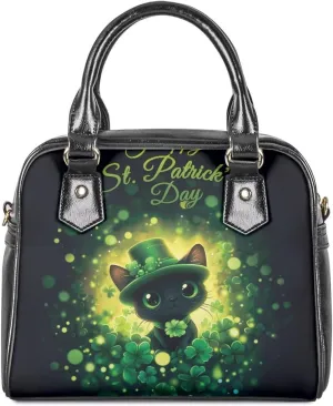 HUGS IDEA Leather Purse for St. Patrick's Day Crossbody Hobo Bag Fashion Top Handle Purse Lightweight
