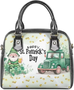 HUGS IDEA Leather Purse for St. Patrick's Day Crossbody Hobo Bag Fashion Top Handle Purse Lightweight