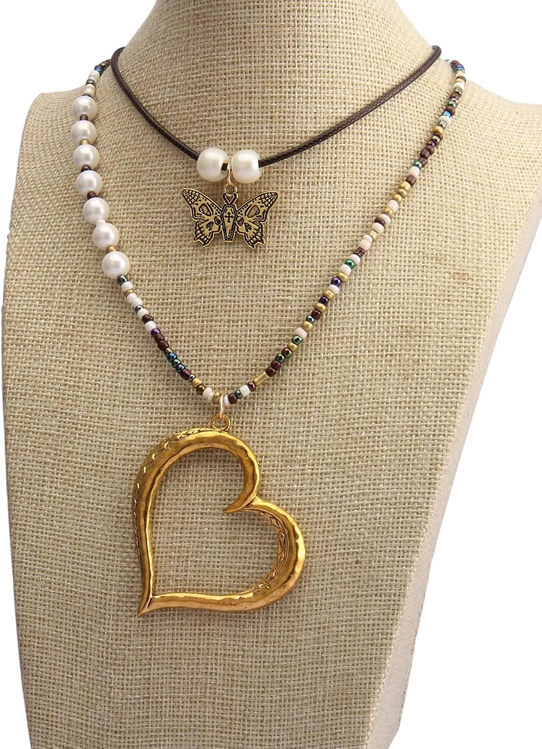 Joxevyia Colorful Beaded Necklaces for Women Turquoise Pearl Seeds Bead Necklace Summer Beach Necklaces Boho Necklaces for Women Beaded Choker Necklace
