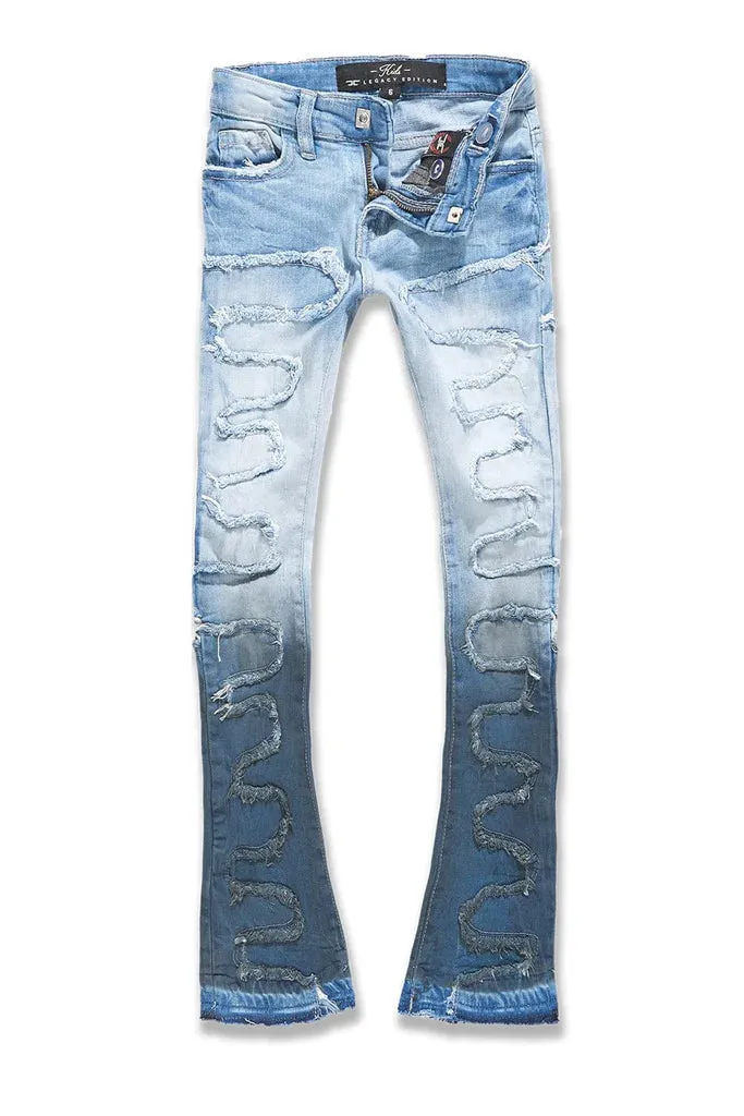 Kids Stacked Oasis Denim Jeans - Blue Wave