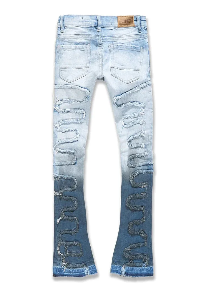 Kids Stacked Oasis Denim Jeans - Blue Wave
