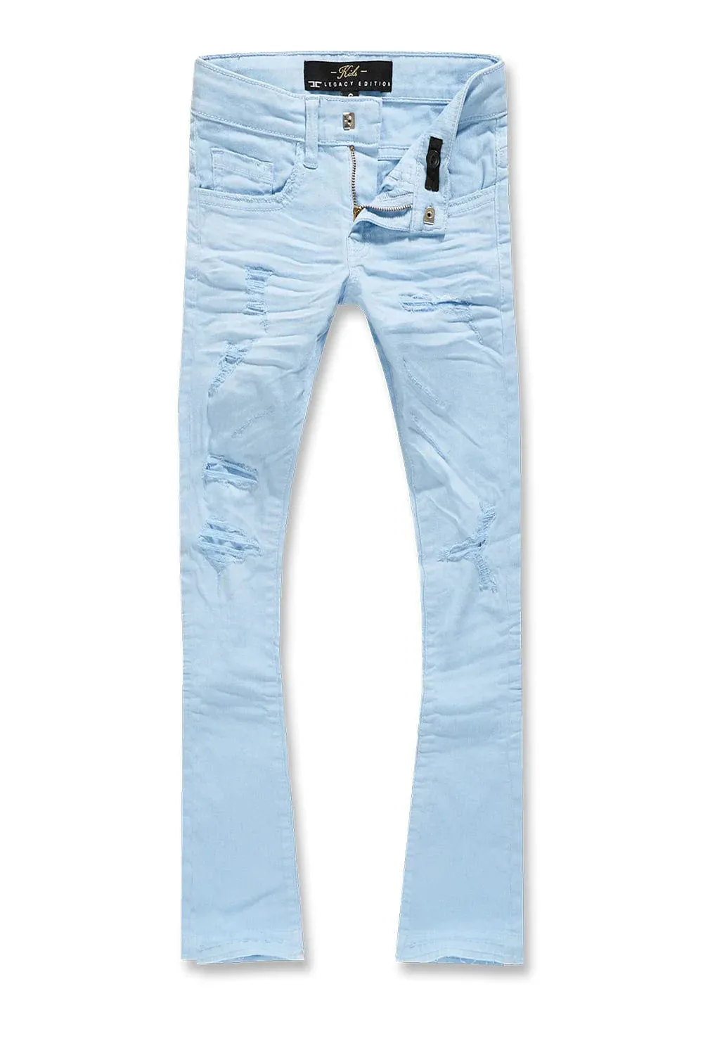 Kids Tribeca Twill Stacked Pants - Sky Blue
