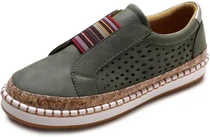 Ladmiple Shoes For Women Sneakers Slip Ons Low Cut Casual Canvas Walking Shoes Summer Fashion Platform Flats Loafers