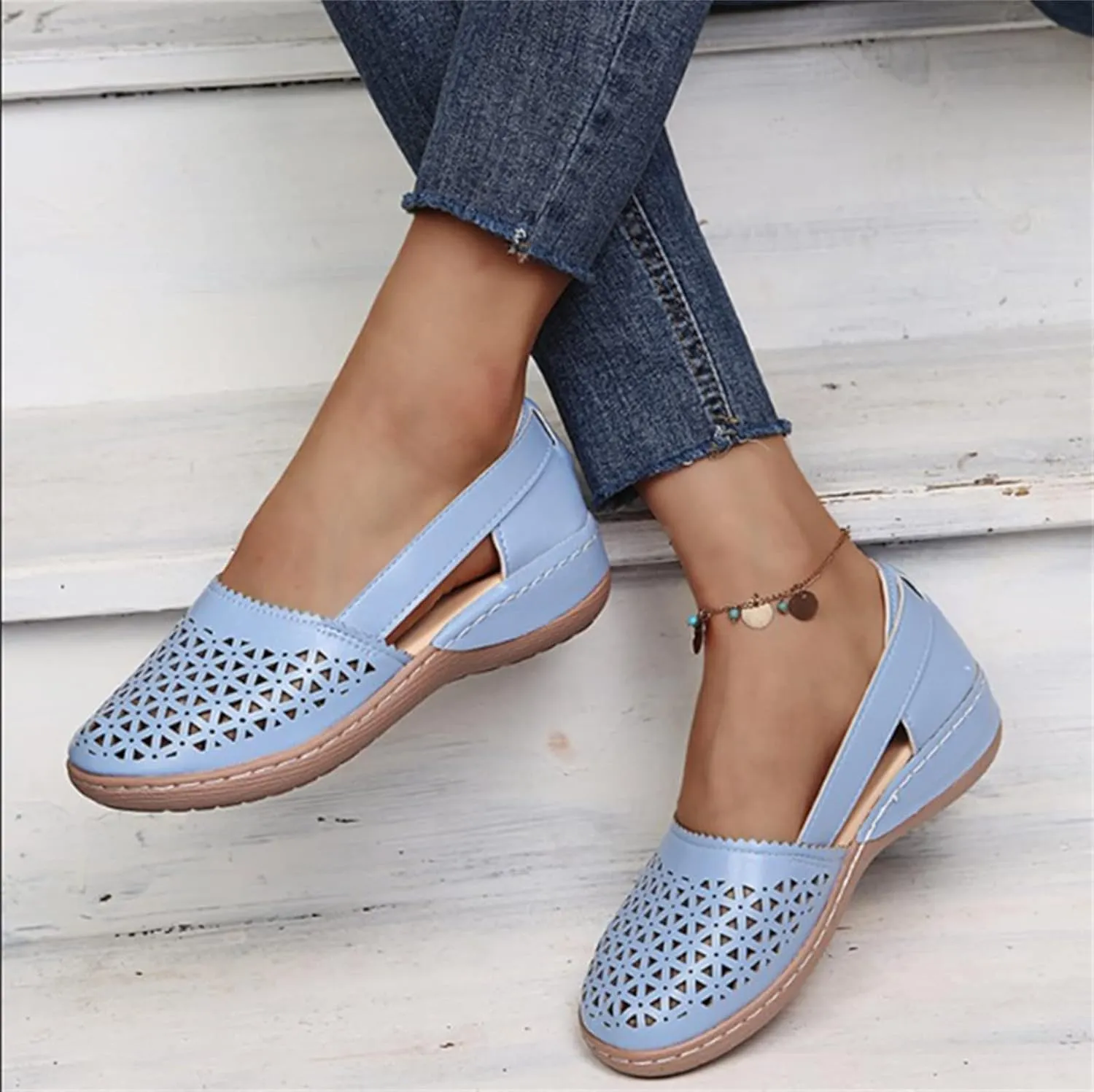 Ladmiple Sneakers For Women Slip On Low Top Comfort Walking Shoes Dressy Casual Summer Fashion Non Slip Flats Loafers