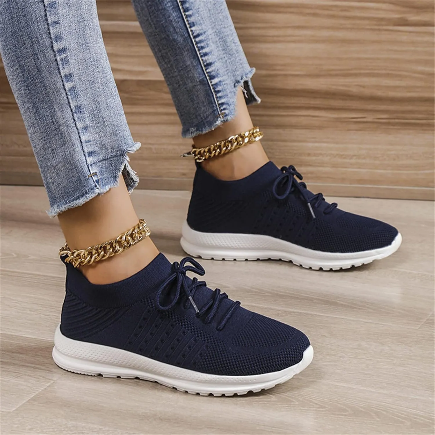 Ladmiple Walking Shoes Women Comfort Slip On Lightweight Sock Shoe Non-Slip Mesh Casual Fashion Tennis Running Sneakers