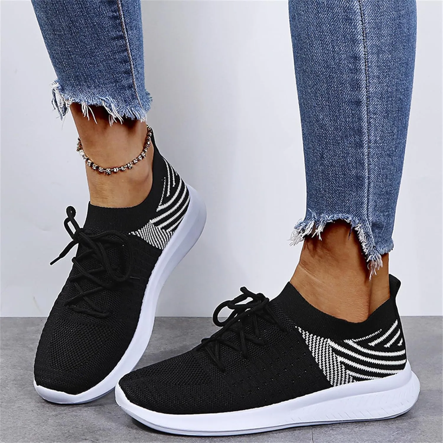 Ladmiple Womens Tennis Shoes Lightweight Walking Shoes Slip On Breathable Athletic Sneakers for Running Gym Workout