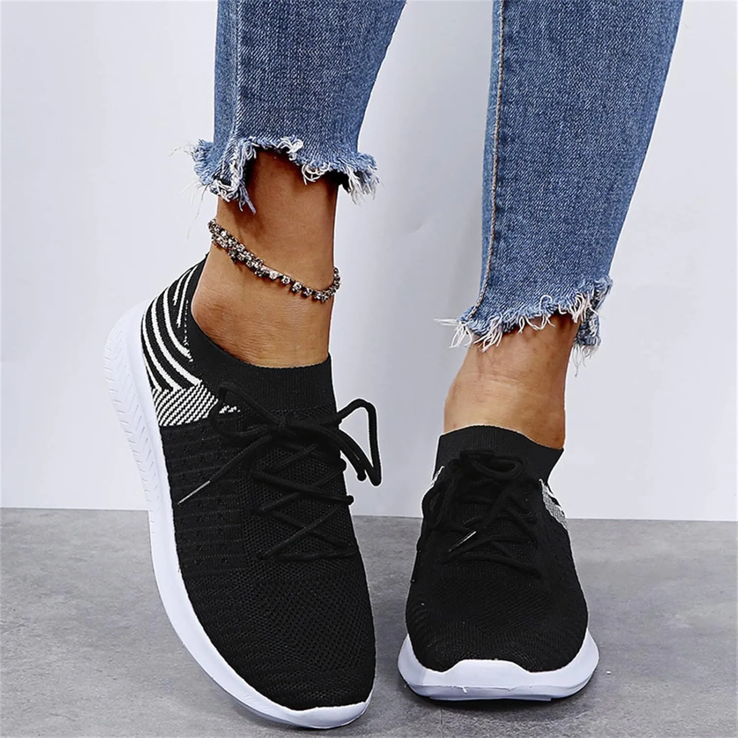 Ladmiple Womens Tennis Shoes Lightweight Walking Shoes Slip On Breathable Athletic Sneakers for Running Gym Workout