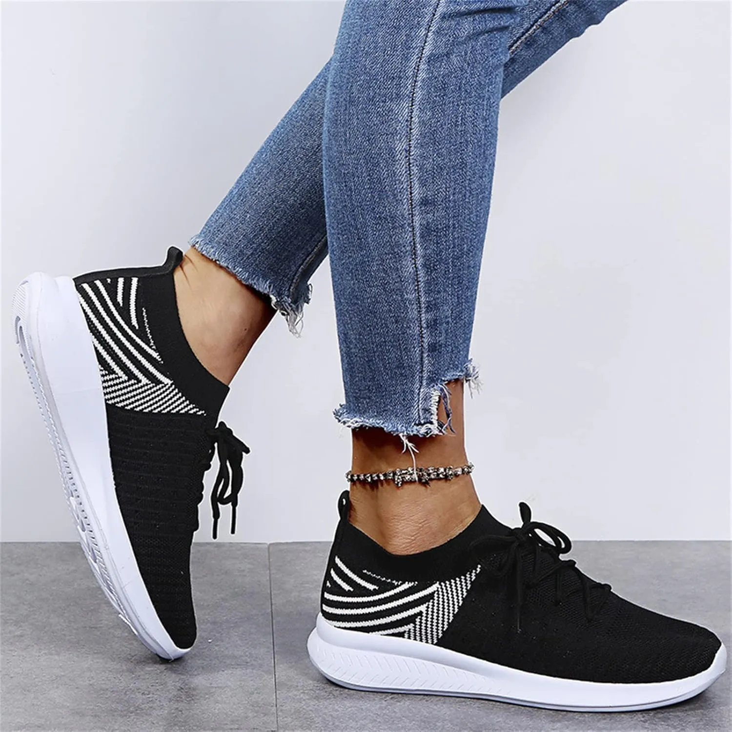Ladmiple Womens Tennis Shoes Lightweight Walking Shoes Slip On Breathable Athletic Sneakers for Running Gym Workout