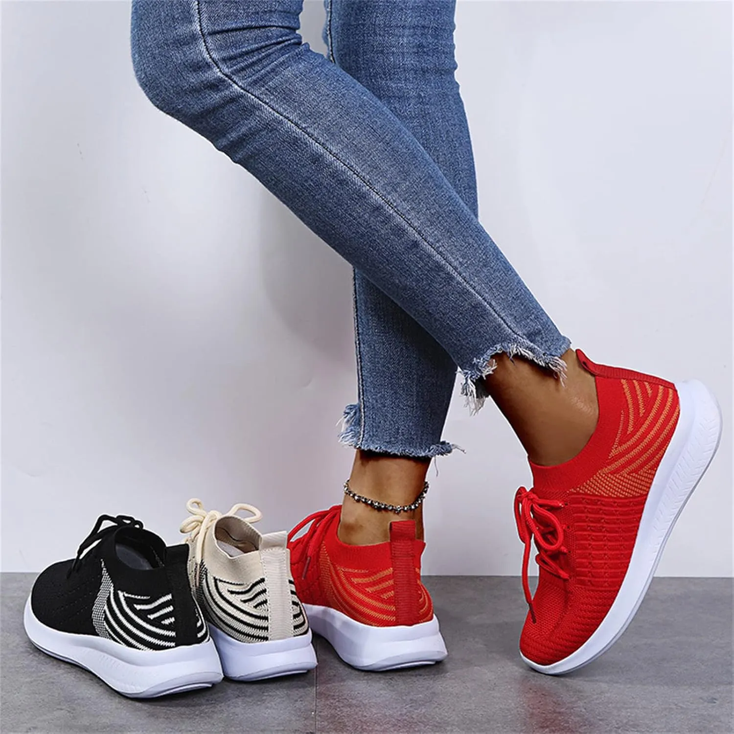 Ladmiple Womens Tennis Shoes Lightweight Walking Shoes Slip On Breathable Athletic Sneakers for Running Gym Workout