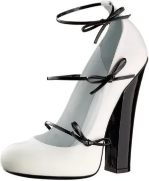 Large Size Women's Fashion High Heels Round Toe Thick Heels Cute Bow Girls Summer Single Shoes Design