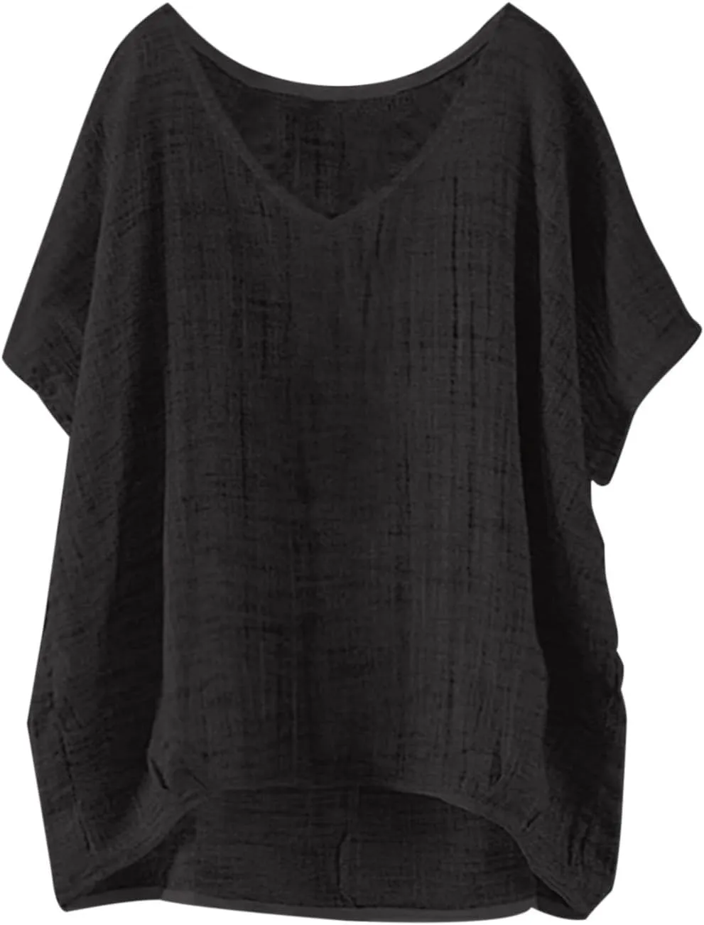 Linen Shirts for Women Summer 2025 Trendy Plus Size Crewneck Short Sleeve Cute Tops Casual Loose Fit Comfy Blouses