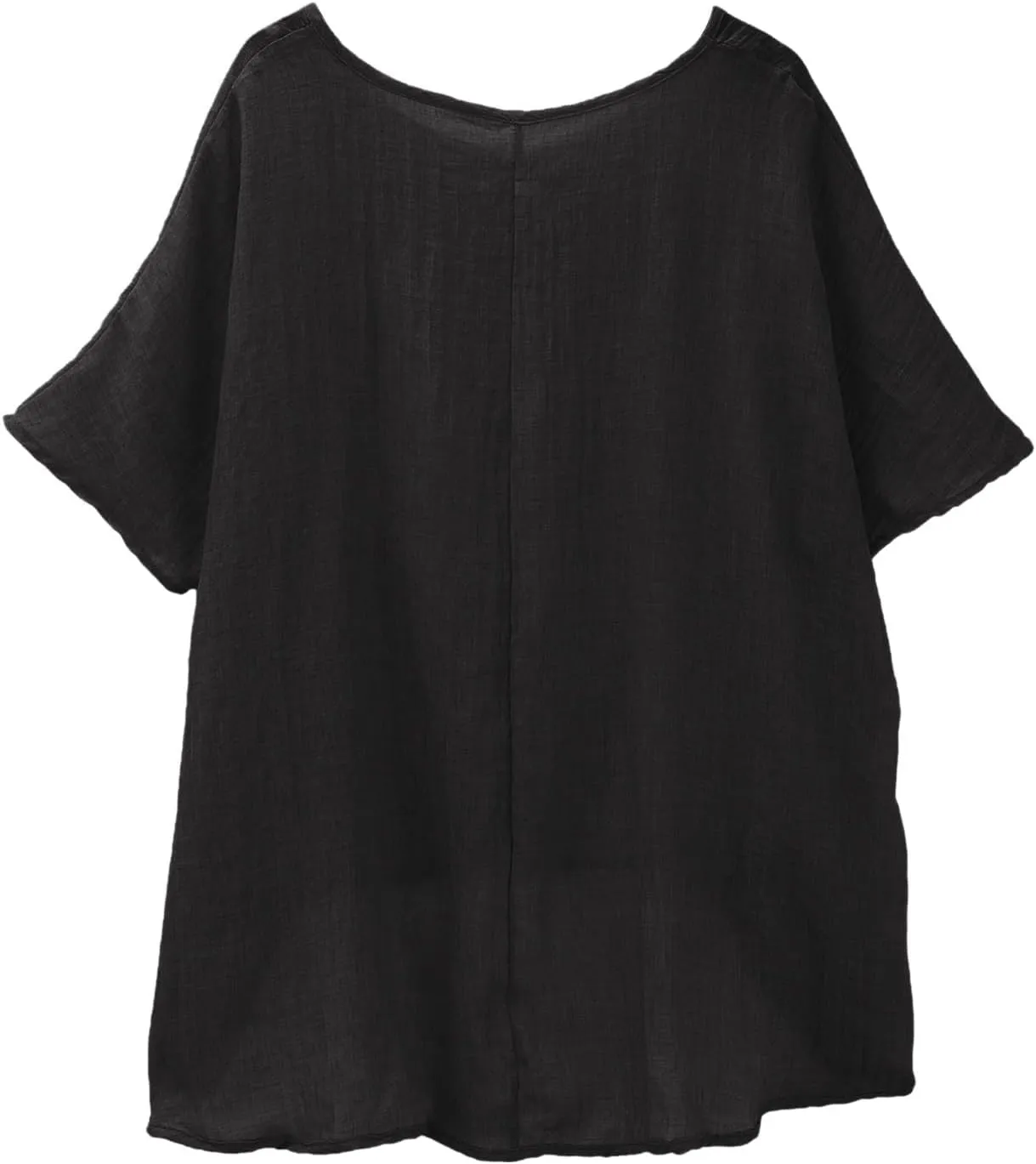 Linen Shirts for Women Summer 2025 Trendy Plus Size Crewneck Short Sleeve Cute Tops Casual Loose Fit Comfy Blouses