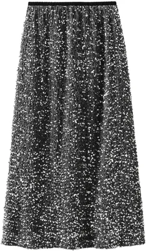 Long Skirts for Women Summer Sequin Printed Long Pleated Ruffle Skirts High Waist Nightgrom Party Skirts