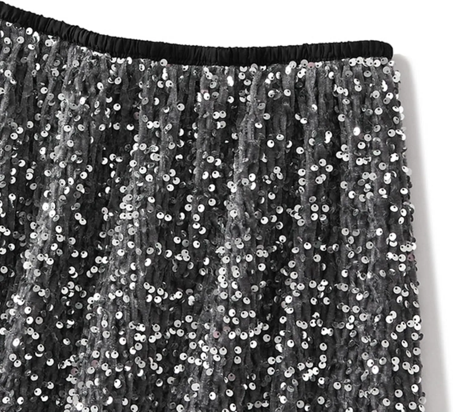 Long Skirts for Women Summer Sequin Printed Long Pleated Ruffle Skirts High Waist Nightgrom Party Skirts