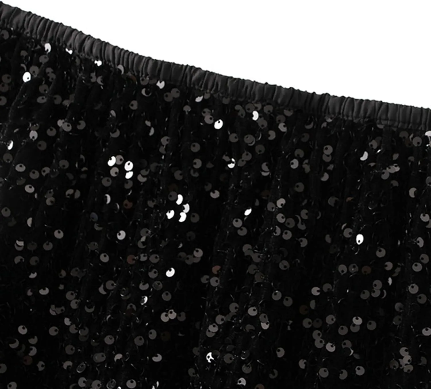 Long Skirts for Women Summer Sequin Printed Long Pleated Ruffle Skirts High Waist Nightgrom Party Skirts