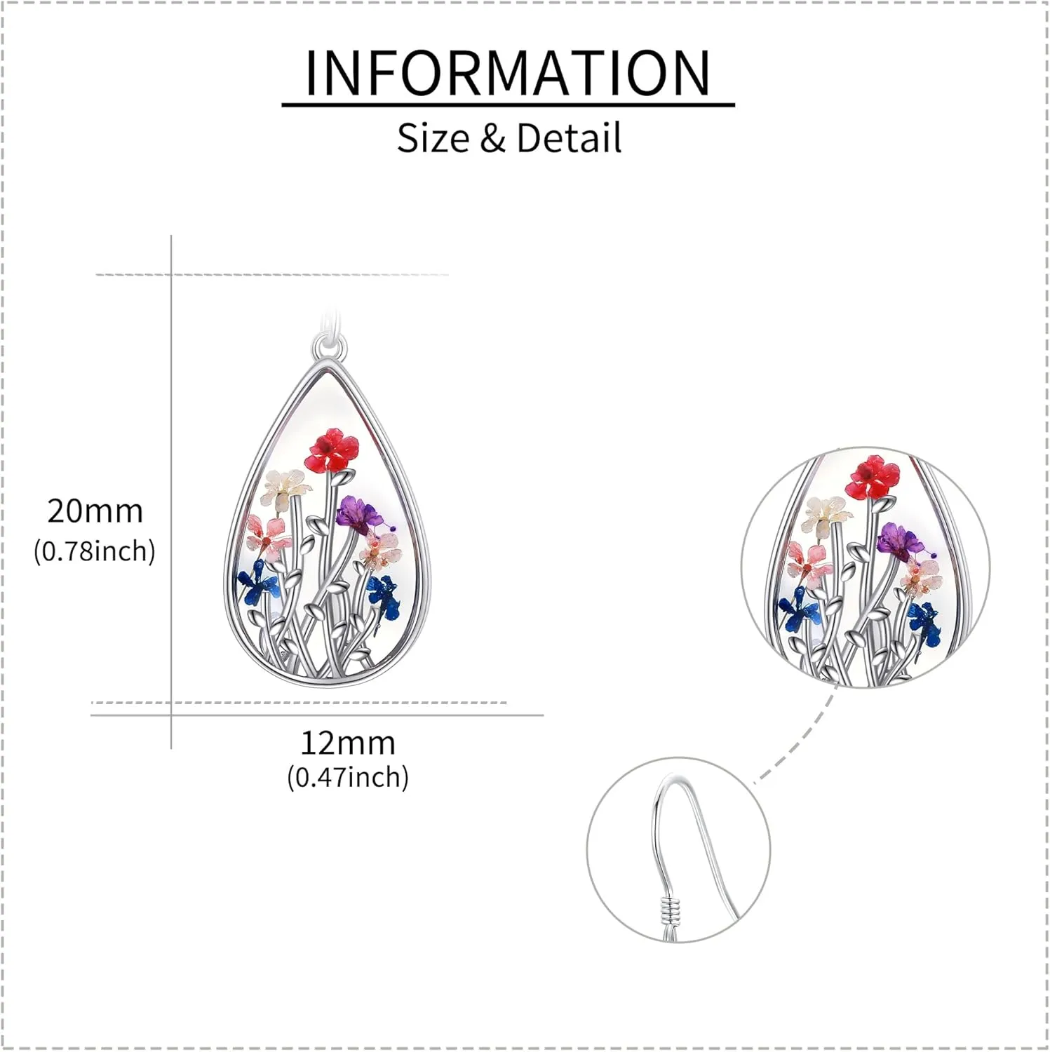 lotus/Pressed Flower/Shamrock/Forget Not Me/Four Leaf Clover Earring 925 Sterling Silver Astronaut/Raccoon/Moth/Sunflower Jewelry for Women