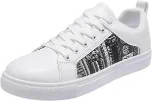 Low Top Sneakers for Women Lace-Up Retro Sneaker Wide Width Slip On Walking Shoes Comfortable Breathable Thick Sole Running Shoes