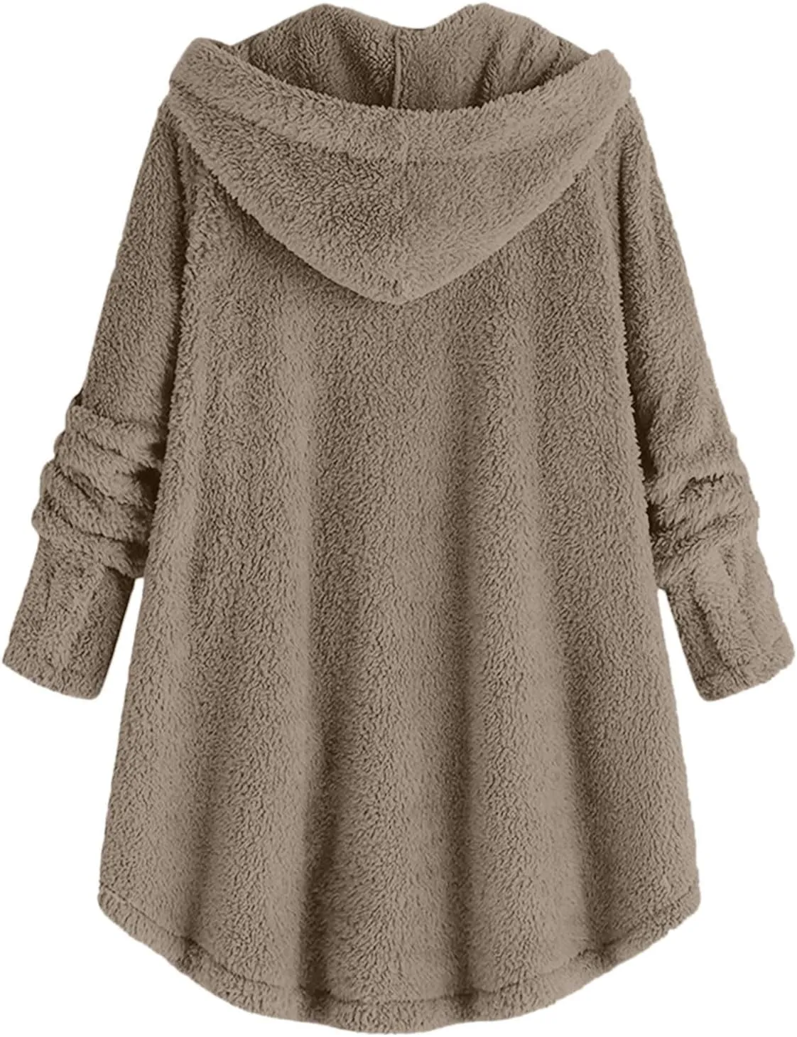 maisdgop Womens Fuzzy Fleece Sherpa Hoodies Oversized Teddy Bear Coat Button down Sweatshirt with Pockets Soft Fall Jackets