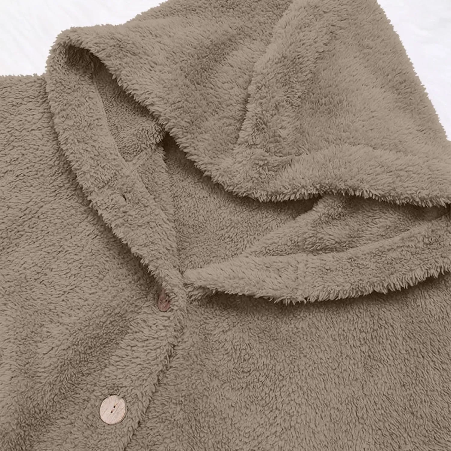 maisdgop Womens Fuzzy Fleece Sherpa Hoodies Oversized Teddy Bear Coat Button down Sweatshirt with Pockets Soft Fall Jackets