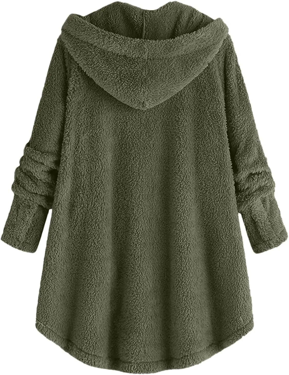 maisdgop Womens Fuzzy Fleece Sherpa Hoodies Oversized Teddy Bear Coat Button down Sweatshirt with Pockets Soft Fall Jackets