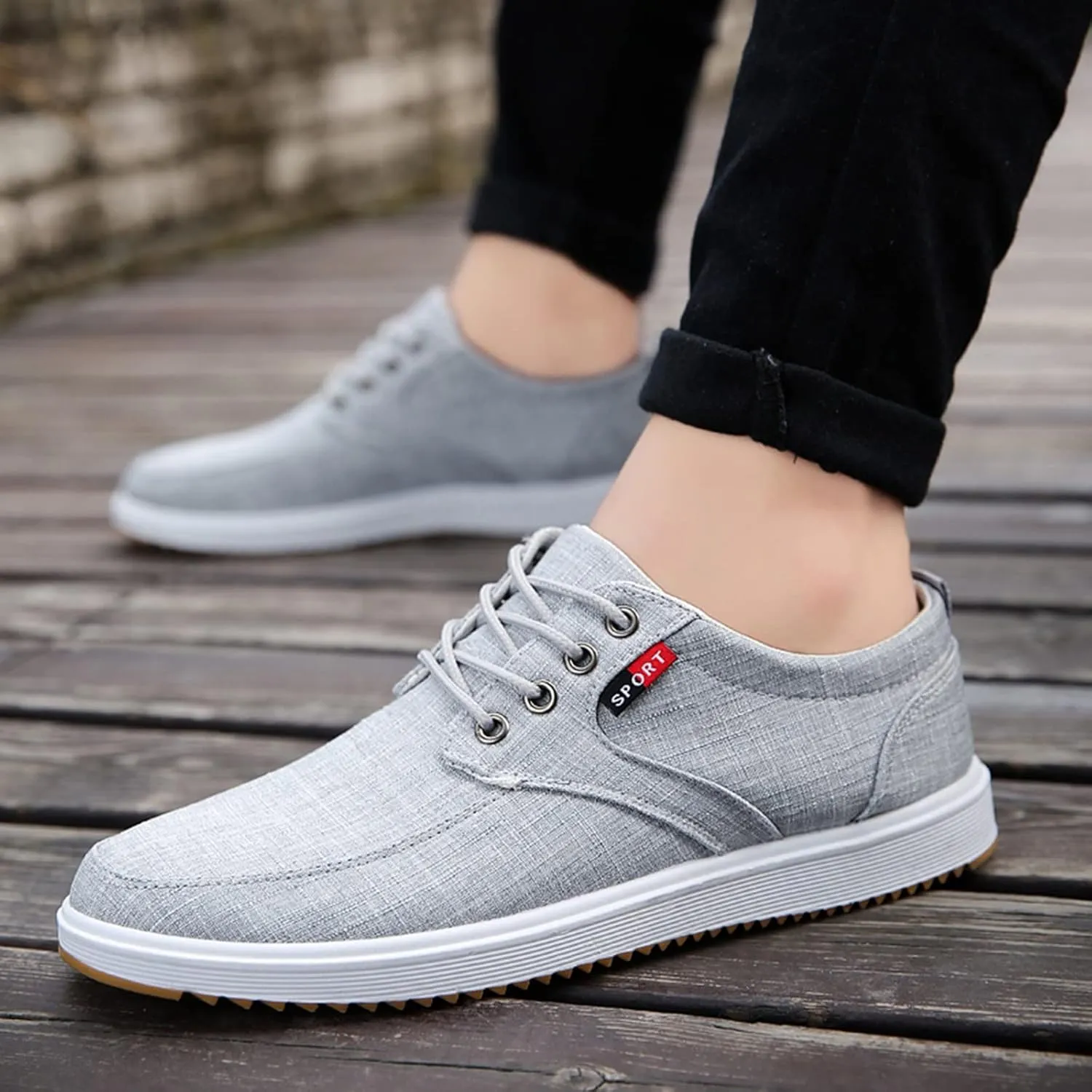 Men Shoes Fashion Canvas High Soled Canvas Sports Casual Shoes for Men Sneaker Storage Boxes Sneaker