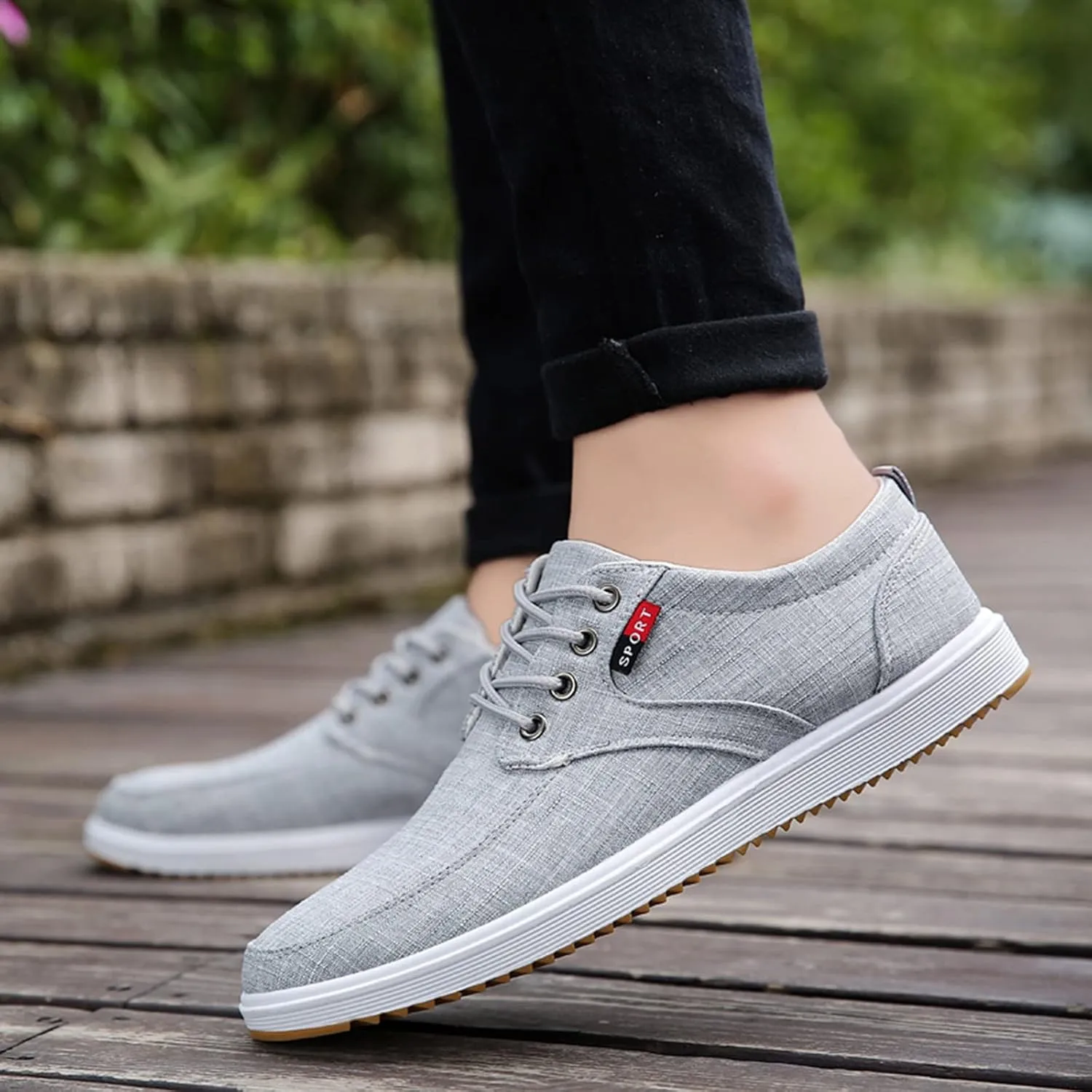 Men Shoes Fashion Canvas High Soled Canvas Sports Casual Shoes for Men Sneaker Storage Boxes Sneaker