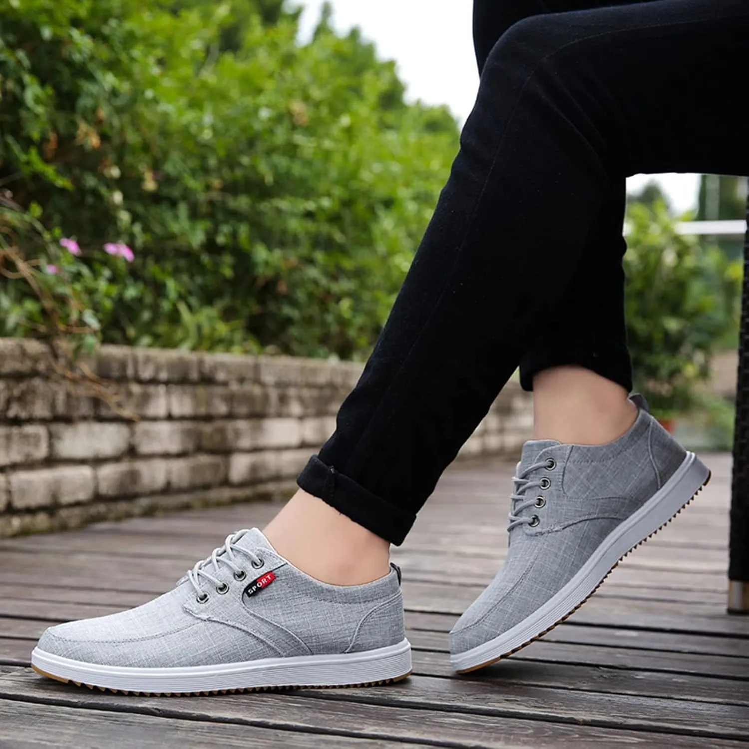 Men Shoes Fashion Canvas High Soled Canvas Sports Casual Shoes for Men Sneaker Storage Boxes Sneaker