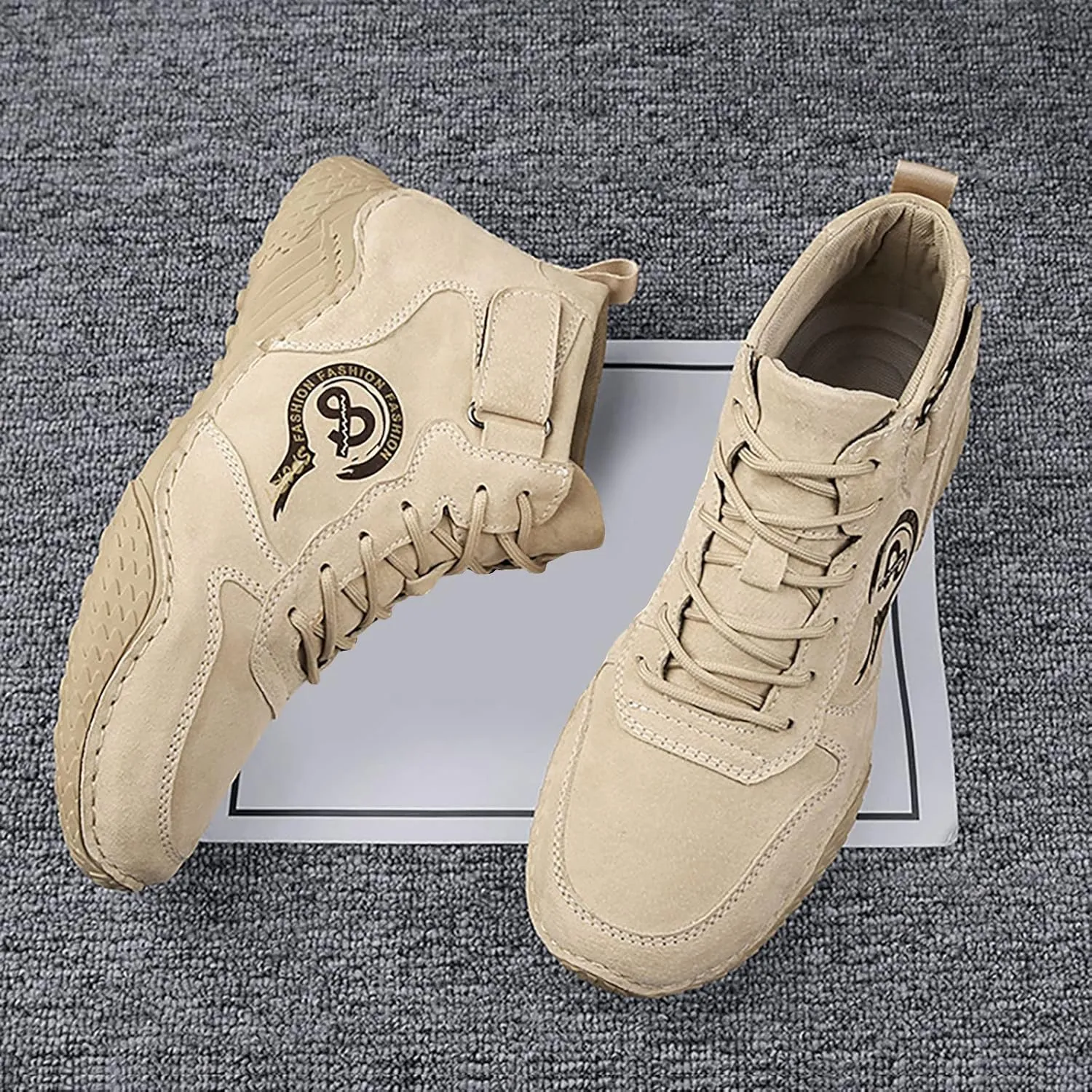 Men's British Large Casual Suede Foreign Trade Lace Up and Hook Loop Sneakers Shoes Men Sneaker
