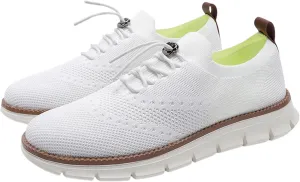 Mens Casual Dress Oxfords Breathable Knit Mesh Lace Up Lightweight Comfortable Walking Fashion Sneakers
