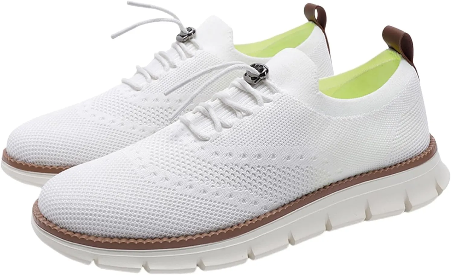 Mens Casual Dress Oxfords Breathable Knit Mesh Lace Up Lightweight Comfortable Walking Fashion Sneakers