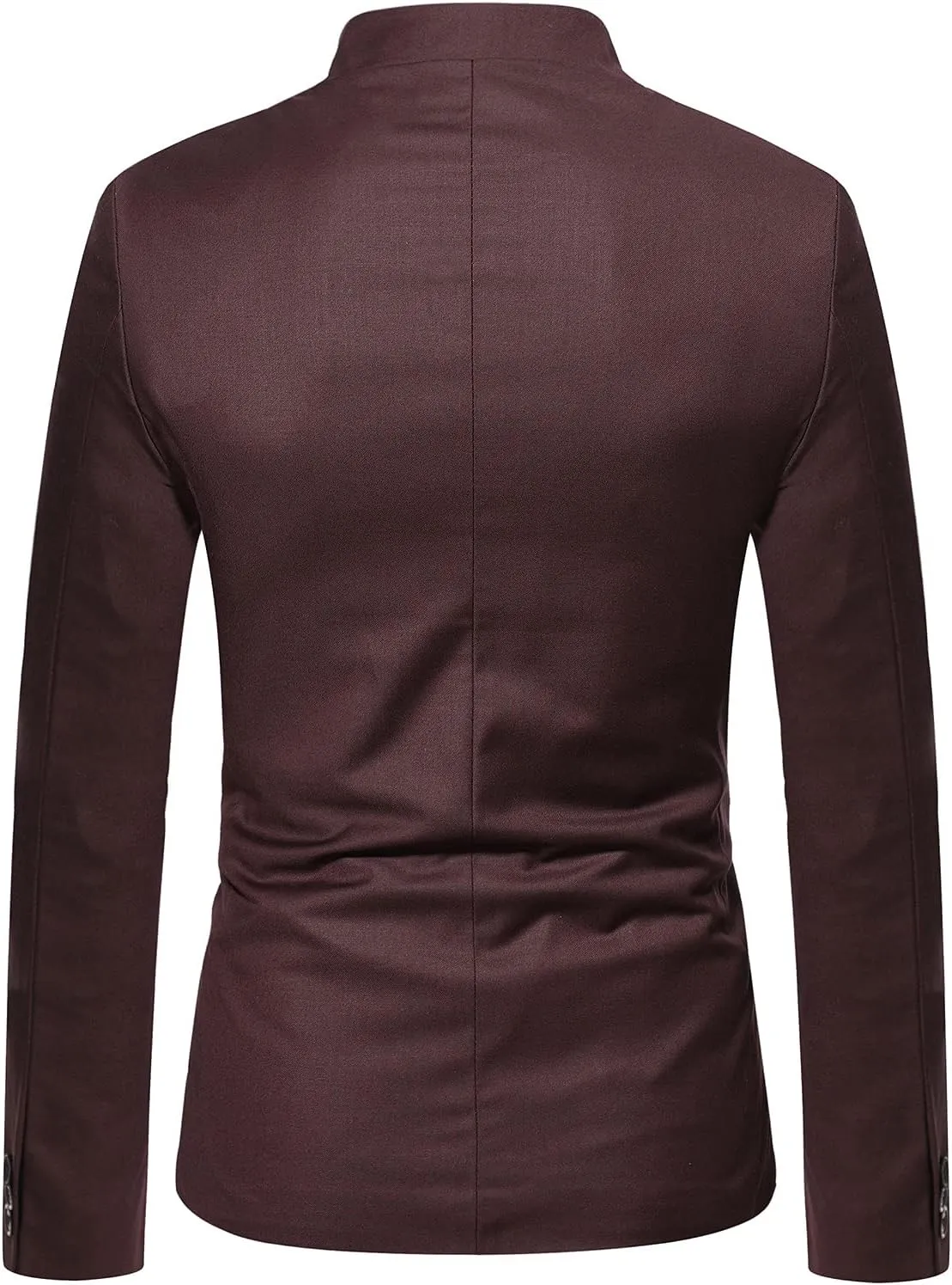 Mens Chinese Tunic Suits Mandarin Collar Formal Suit Jacket Slim Fit Front Button Blazer Japanese School Uniform Coat