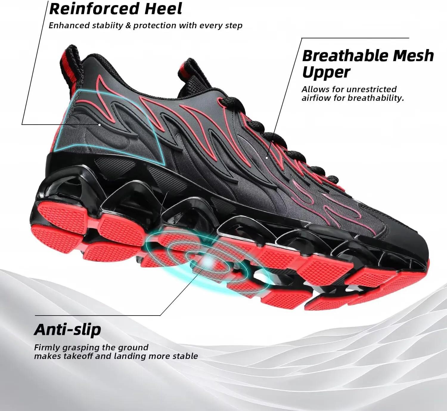 Mens Running Shoes Mesh Breathable Trail Runners Fashion Sport Blade Walking Tennis Sneakers
