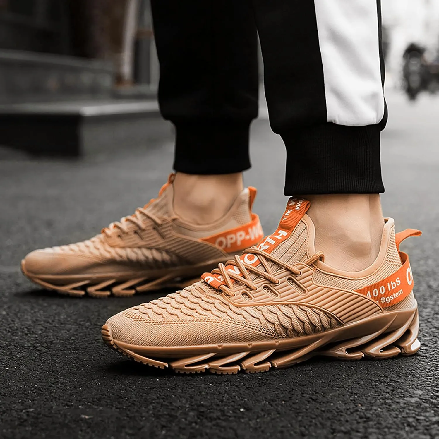 Mens Slip On Sneakers Height Boosting Shoes for Men Walking Shoes Non Slip Breathable Knit On Sneakers
