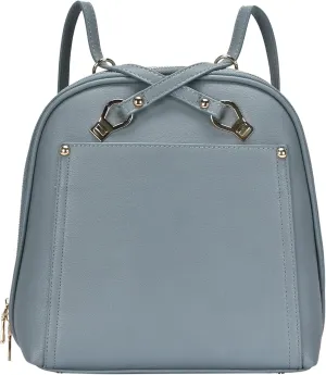 Miztique The Daisy Convertible Backpack Purse for Women (Blue) | Soft Vegan Leather Shoulder Strap Bag or Convertible Backpack | 10.5in x 4in x 11.5in |