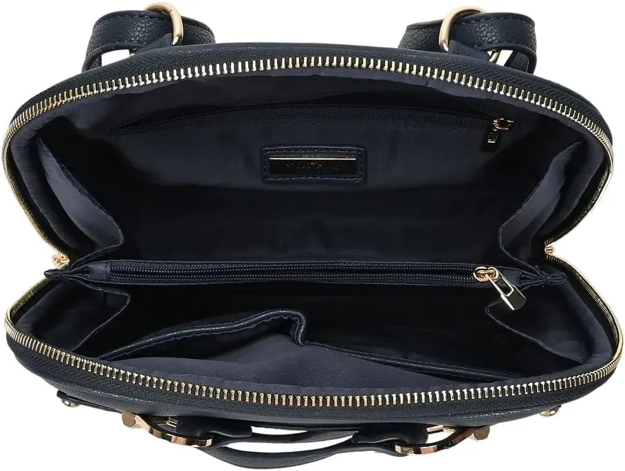 Miztique - The Daisy Convertible Backpack Purse for Women (Navy) | Soft Vegan Leather Shoulder Strap Bag or Convertible Backpack | 10.5in x 4in x 11.5in |