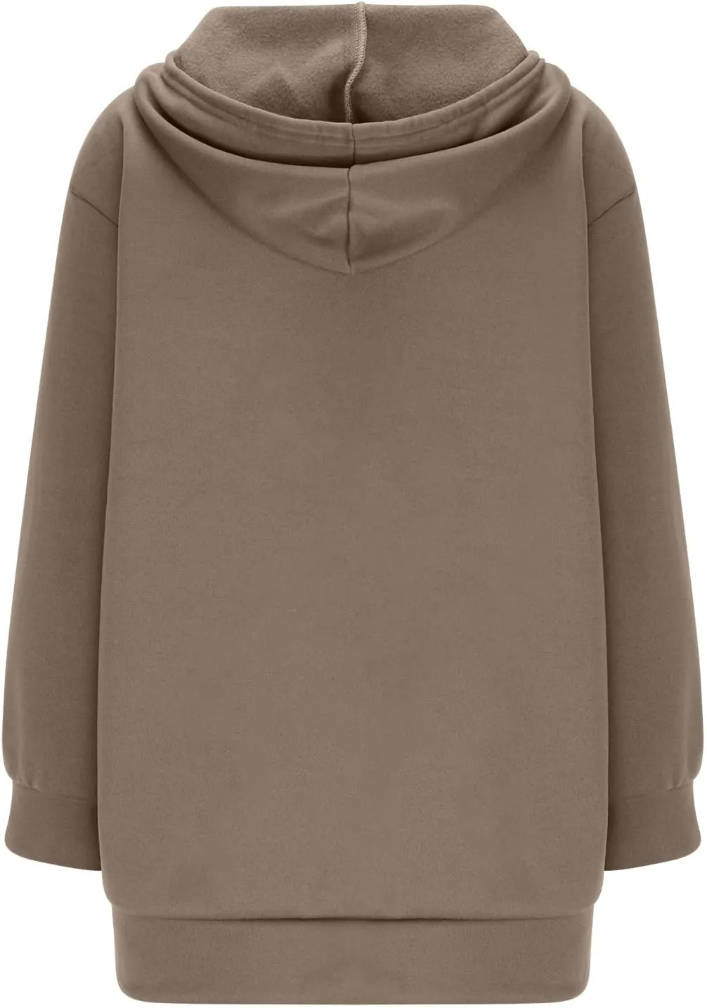 Mzkdieey Women's Zip Up Hoodies Oversized Fleece Long Tunic Sweatshirts Drawstring Long Sleeve Jacket Coats with Pockets