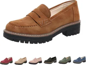 Orthoture- Orthopaedic Thick-Soled Loafers,Stirrup Shoes,Women's Orthopaedic Shoes,Women's Round Toe Walking Shoes