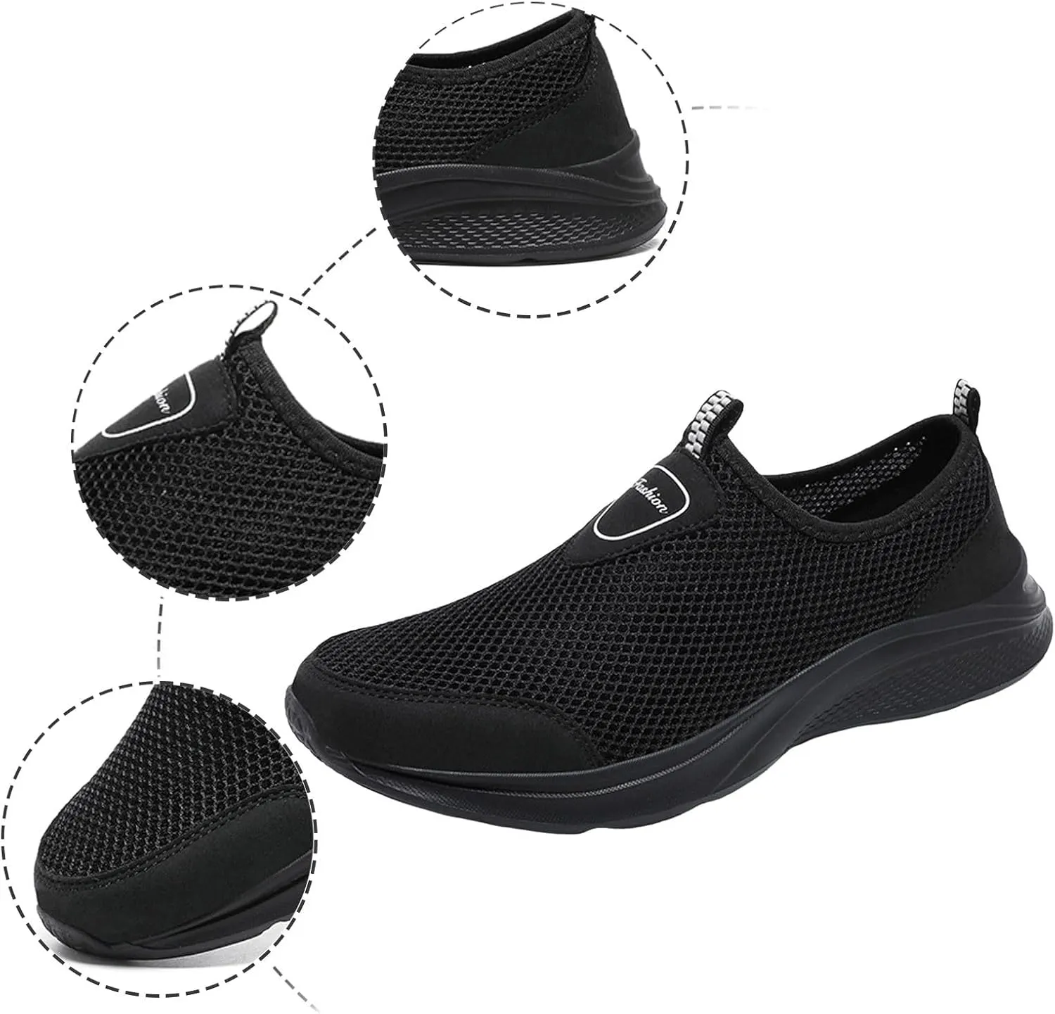 Outdoor Jogging Sneaker for Men Slip On Lightweight Breathable Fashion Sneaker Convenient Elderly Slip On Shoes